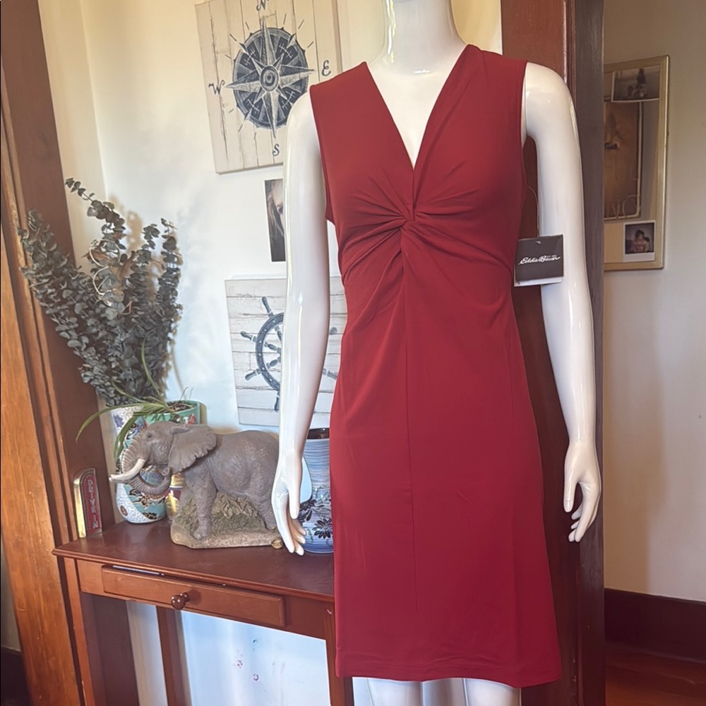 NWT Eddie Bauer size small knot Elegant Red Sleeveless Dress